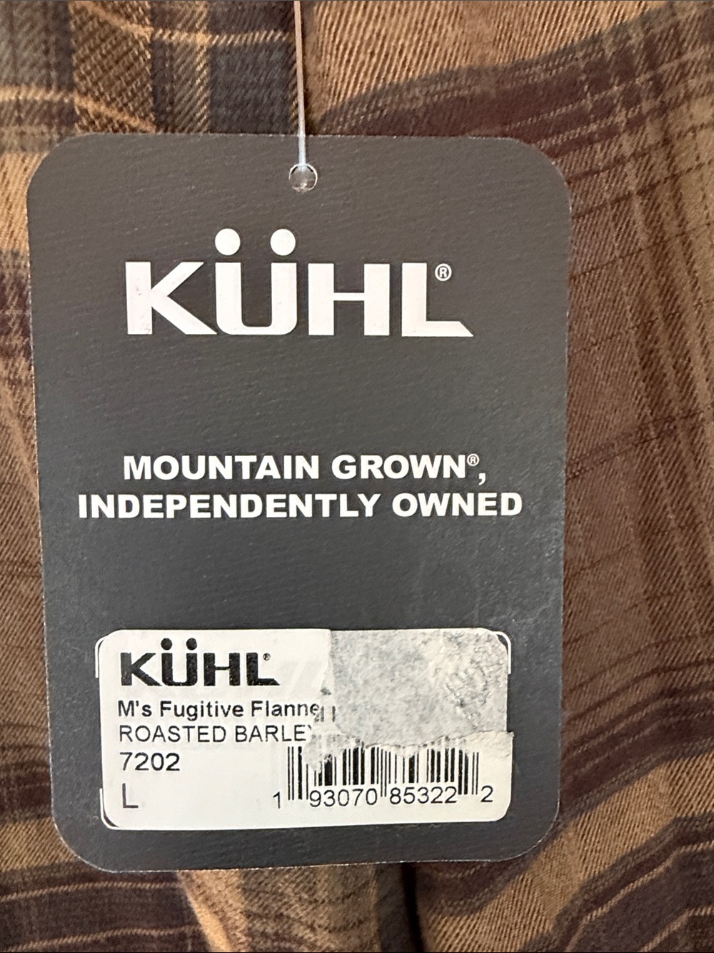 NWT Men’s Large Kuhl Fugitive Flannel shirt in roasted barley - Picture 3 of 10